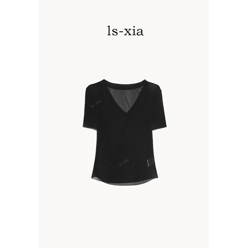 【糖霜黑巧】绒绒手感 透气不透肉 优雅款上衣雪纺衫