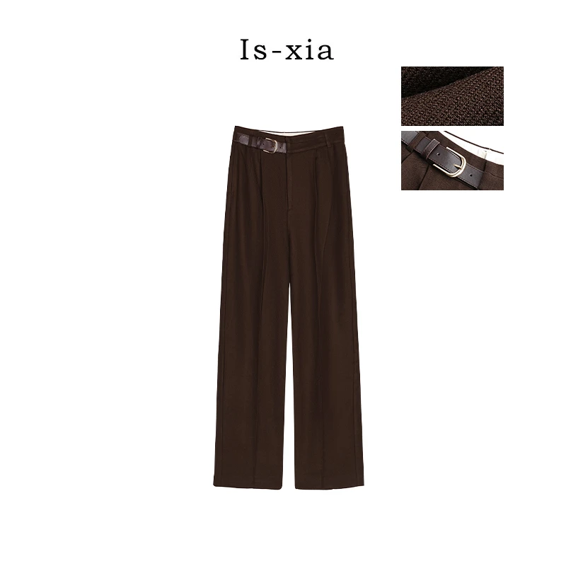 【长腿密匙3.0】进口100%精纺羊毛超重磅高配版真皮直筒裤 23CY145