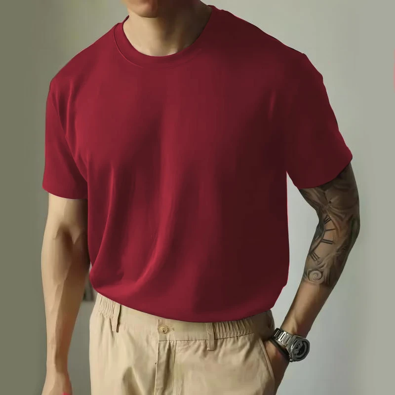 秋冬磨毛T恤衫男士重磅德绒小白T保暖短袖打底衫圆领百搭内搭外穿