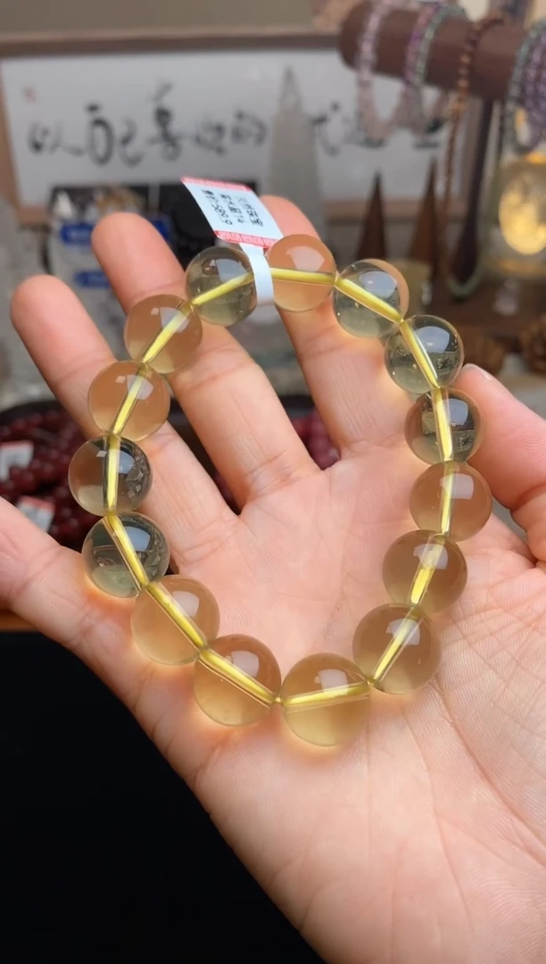 【闪购商品】水晶手串未镶嵌14m柠檬黄水晶