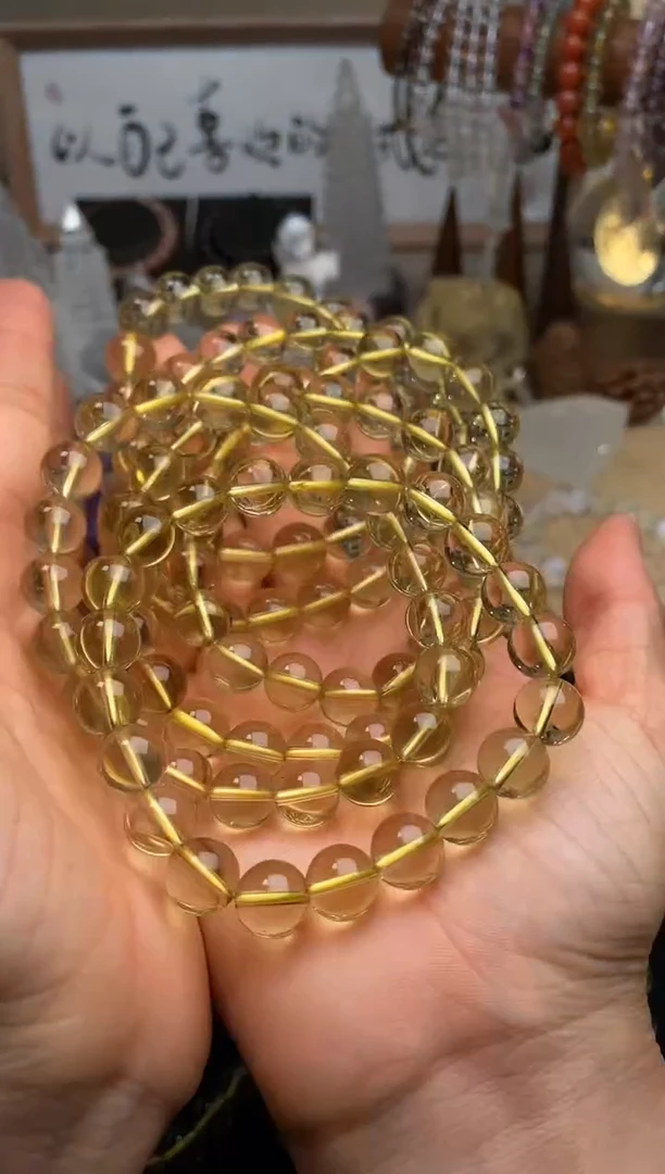 【闪购商品】水晶手串未镶嵌10m柠檬黄水晶