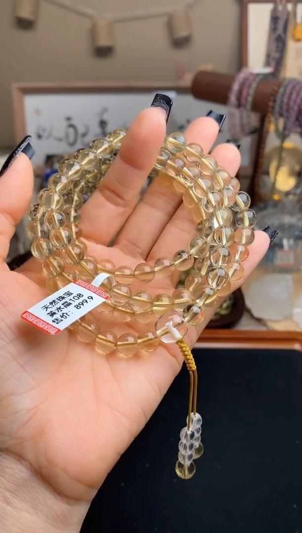 【闪购商品】水晶手串未镶嵌8m黄水晶108