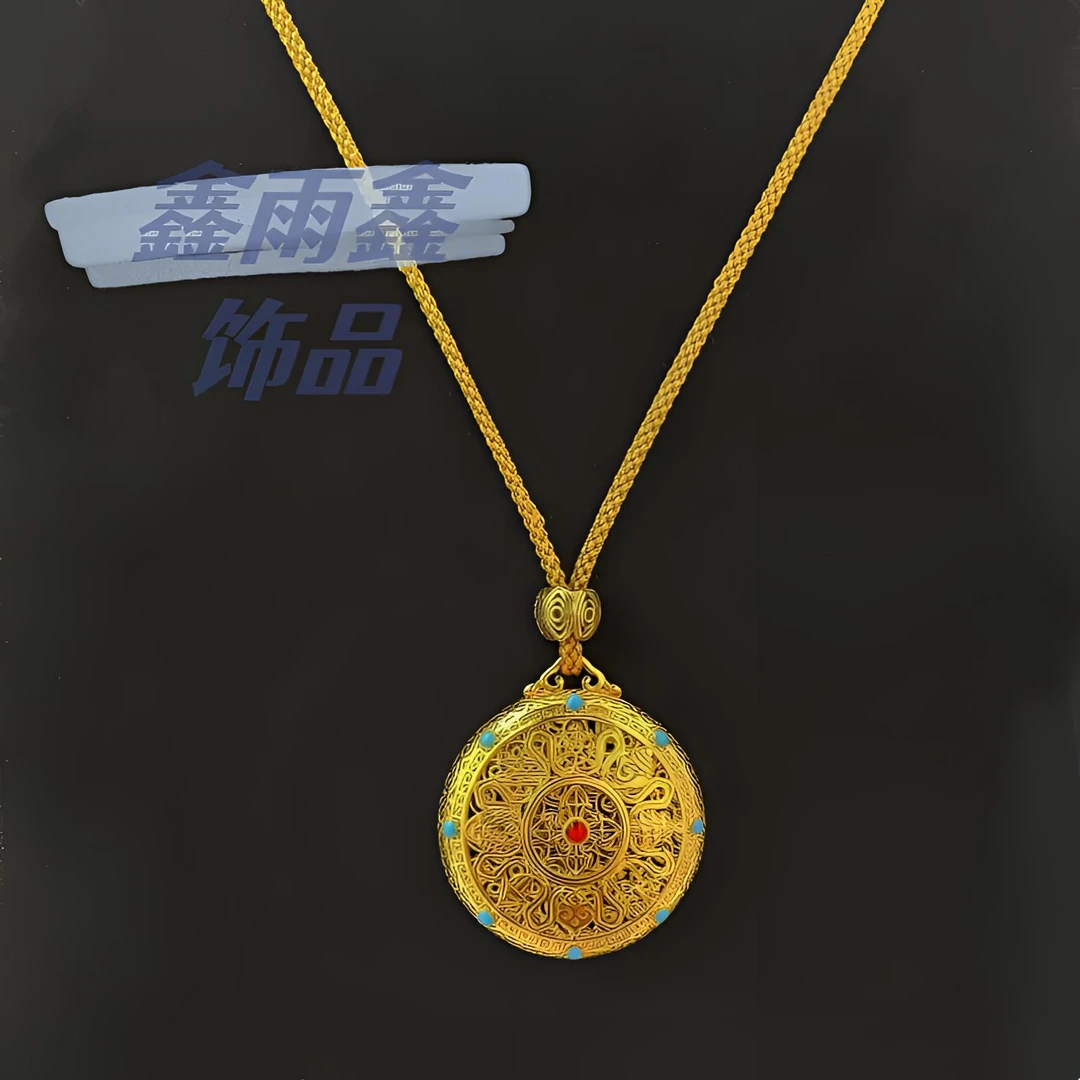 合金吊坠 复古八宝六字真言罗盘 男女款 精美复古 大气百搭