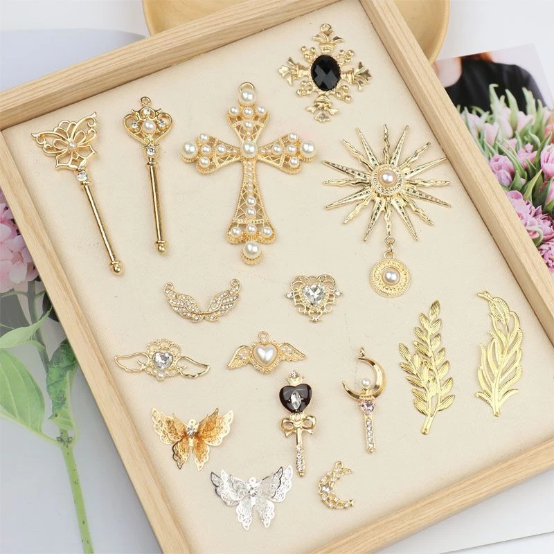 十字架权杖钥匙翅膀心吊坠挂件吧唧托lolita材料配件饰品项链痛包