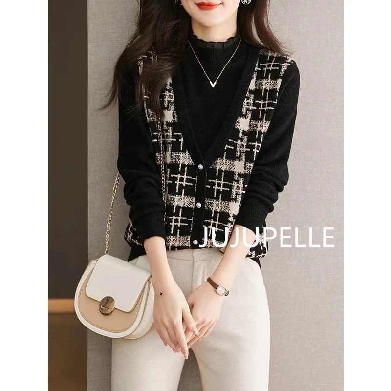 2024秋季新款洋气百搭开衫马甲休闲毛衣气质减龄外搭上衣针织衫女