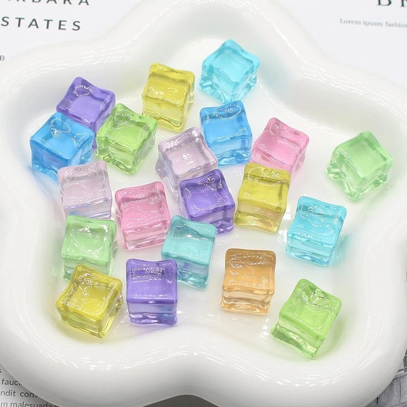 DIY仿真冰块18mm树脂配件创意手工夜光冰块彩色装饰拍摄