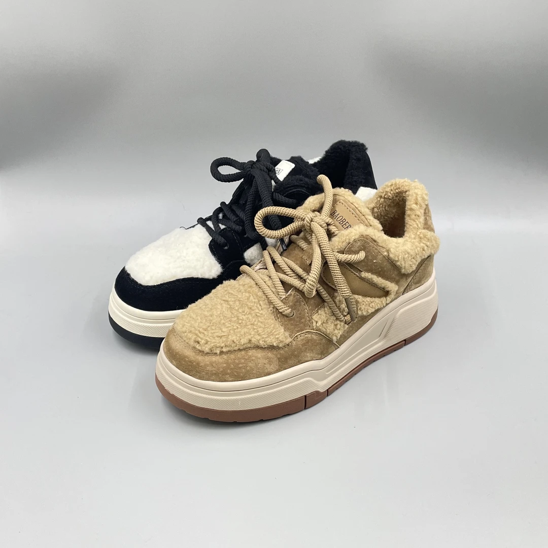 2024春季新款时尚百搭板鞋潮流加绒舒适休闲女鞋3339-1