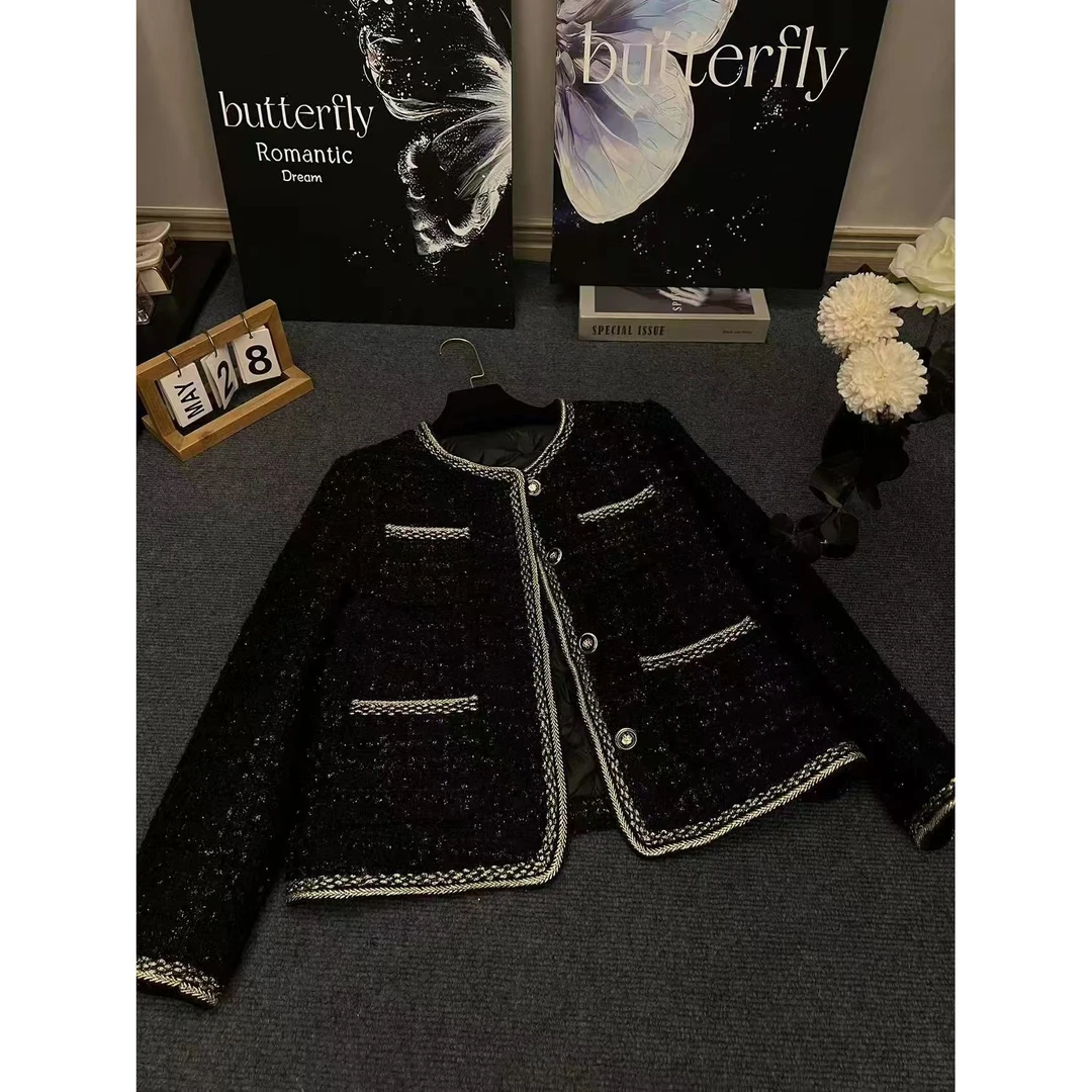 2024秋冬加厚新款小香风外套复古气质百搭外套韩版