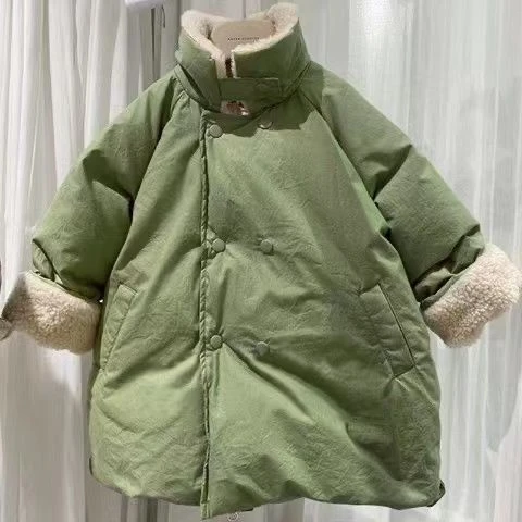 2023春秋韩国南大门童装男女童加厚棉服外套洋气中大童中长款外套