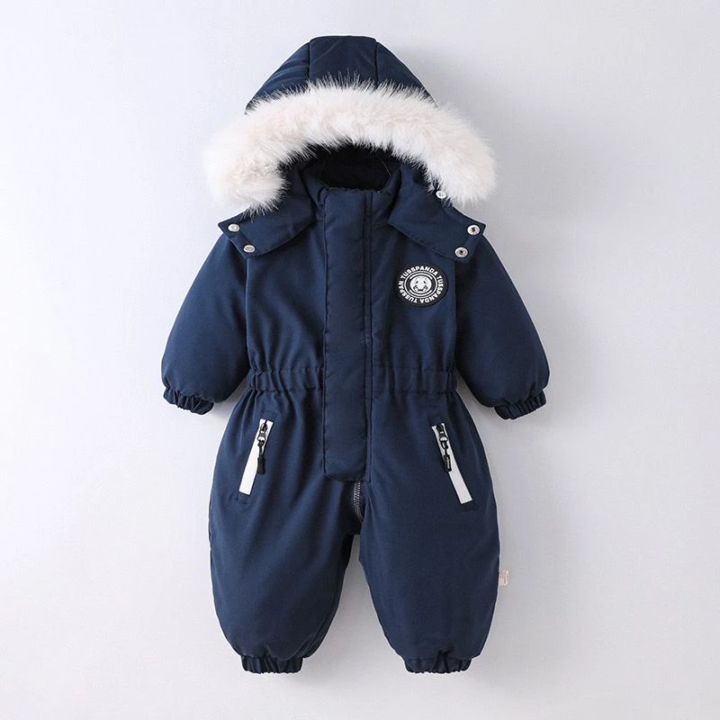 婴幼儿童宝宝滑雪服男女童服棉袄新生儿爬连体衣冬季外出