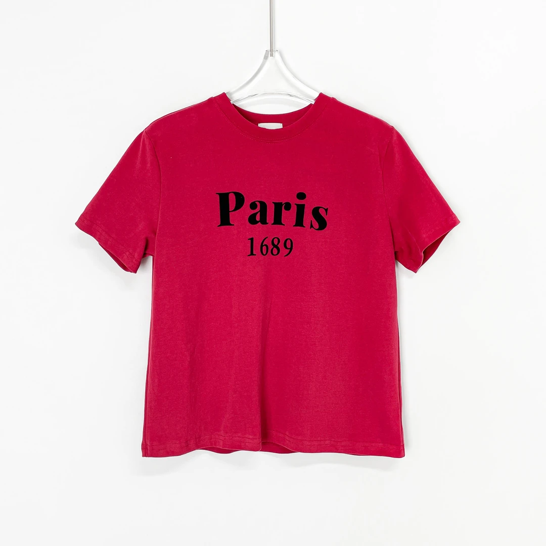 Q XIAOP STUDIO 简约休闲磨毛字母内搭短袖 WT-562