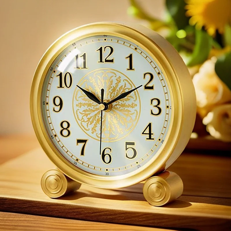 D8313黄铜座钟家用客厅台式桌面钟表装饰座钟