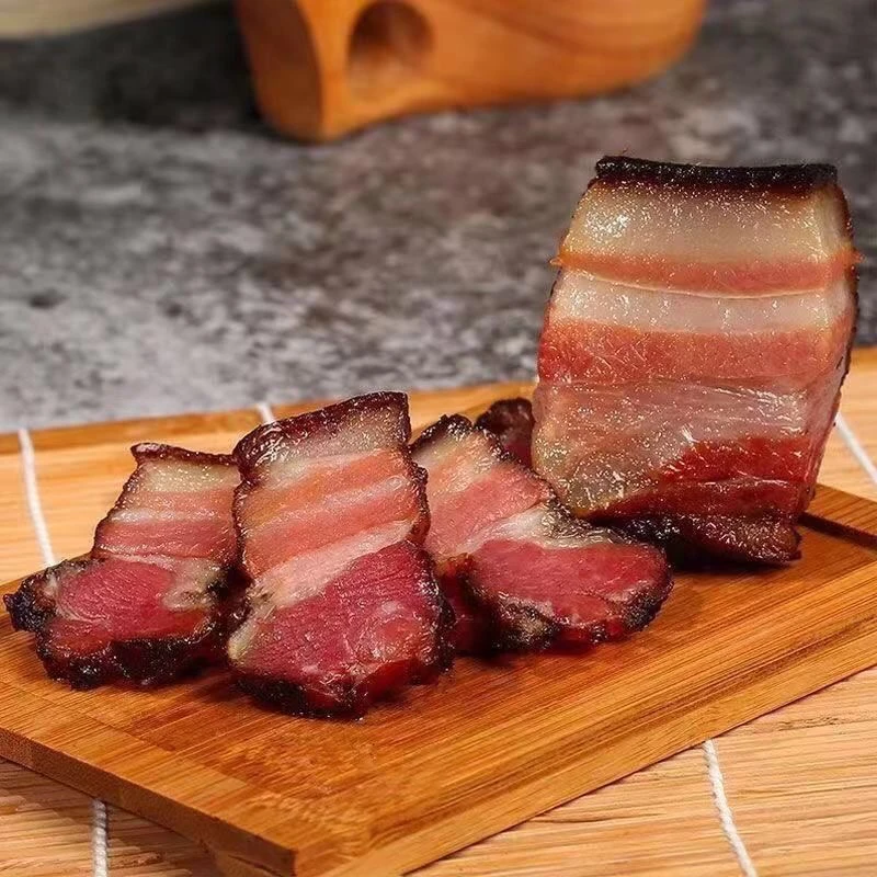 【五花现称】农村柴火烟熏腊五花肉 不沾水可退
