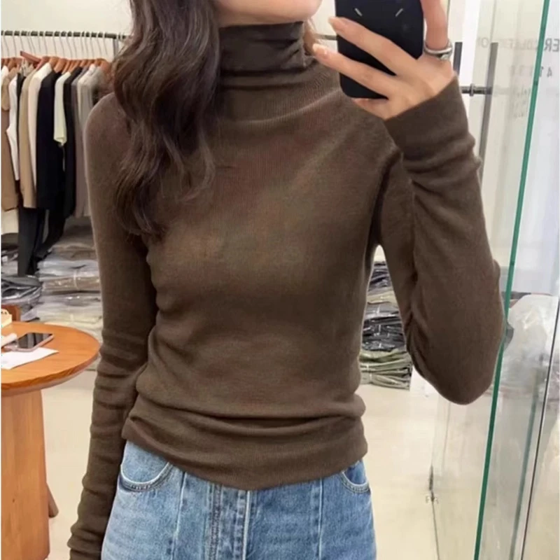 深圳南油高货设计师款三色高龄简约纯色打底毛衫