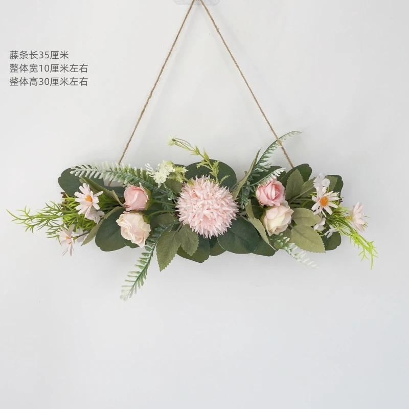 北欧简约仿真花装饰墙壁挂件卧室餐厅客厅玄关壁挂装饰创意挂件