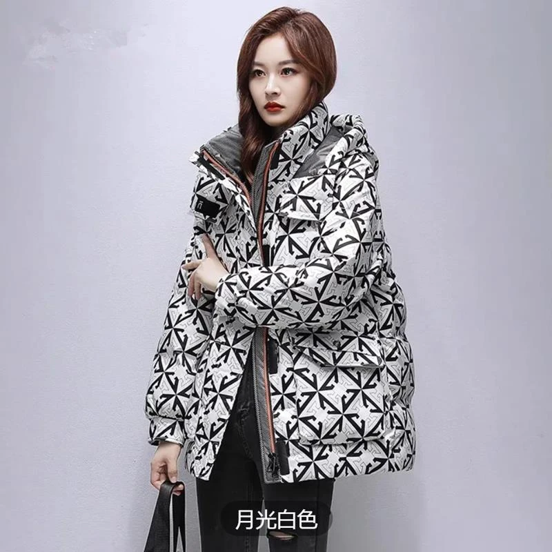 厂家直销中长款羽绒羽绒棉服女款2023年冬季新款时尚立领连帽
