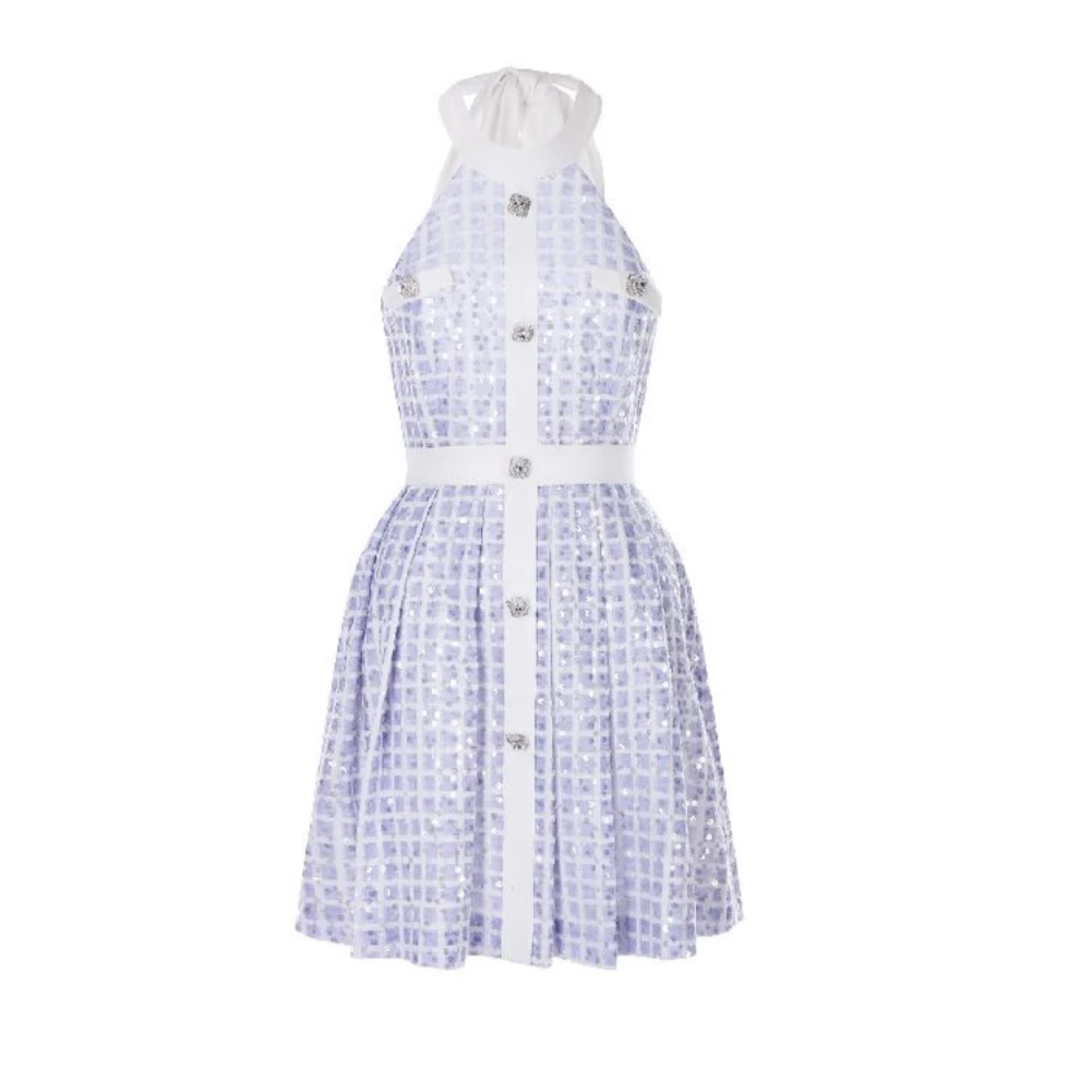 WARDROBES BY CHEN千金风重工奢华绣亮片拼接连衣裙DY23SS0617