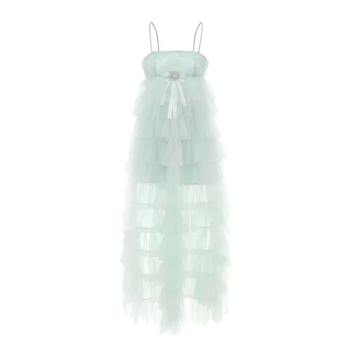 WARDROBES BY CHEN精美仙⽓绣珠⽹纱蛋糕连⾐裙DY24SS0503