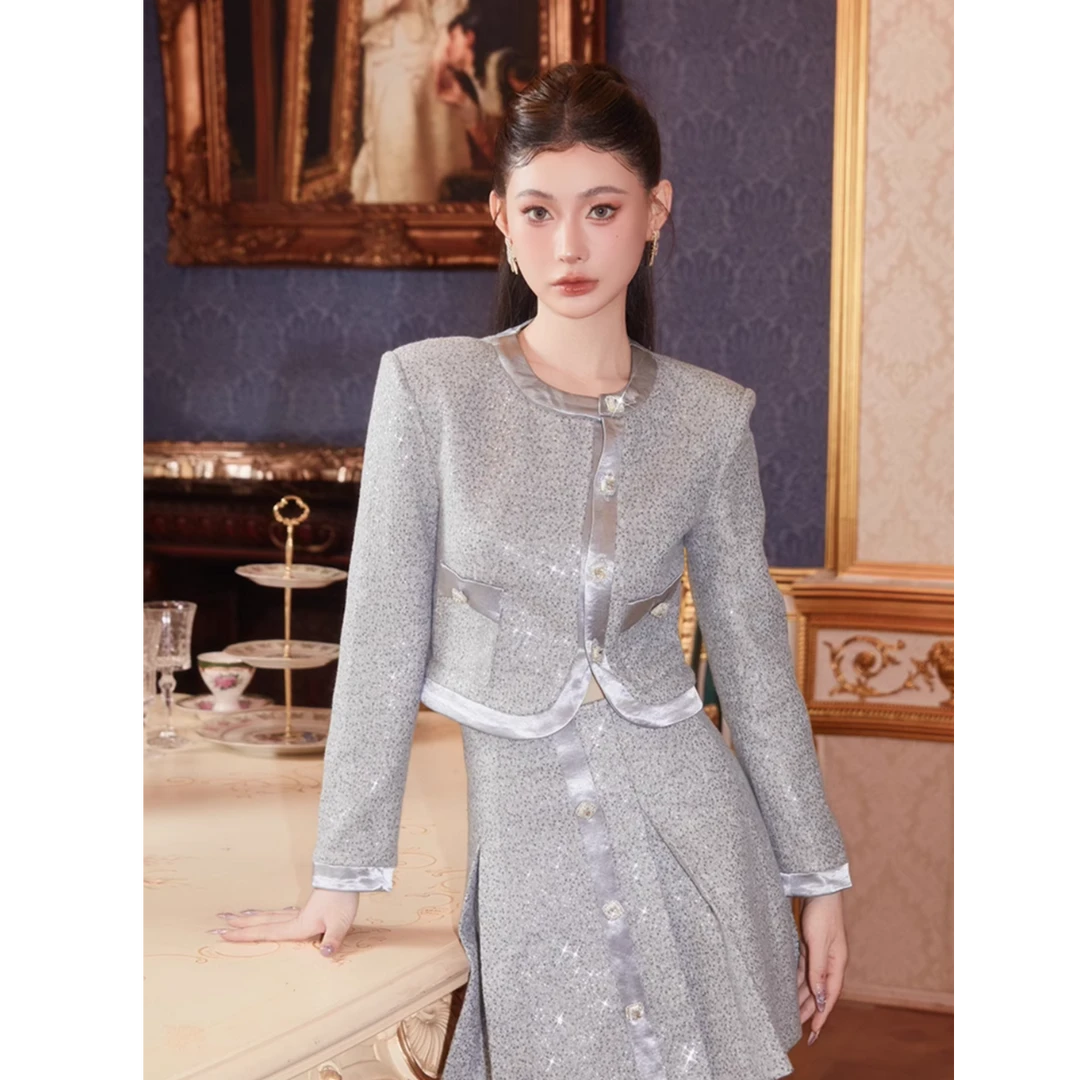 Wardrobes by chen不对称珠绣外套CHEN24AW1036