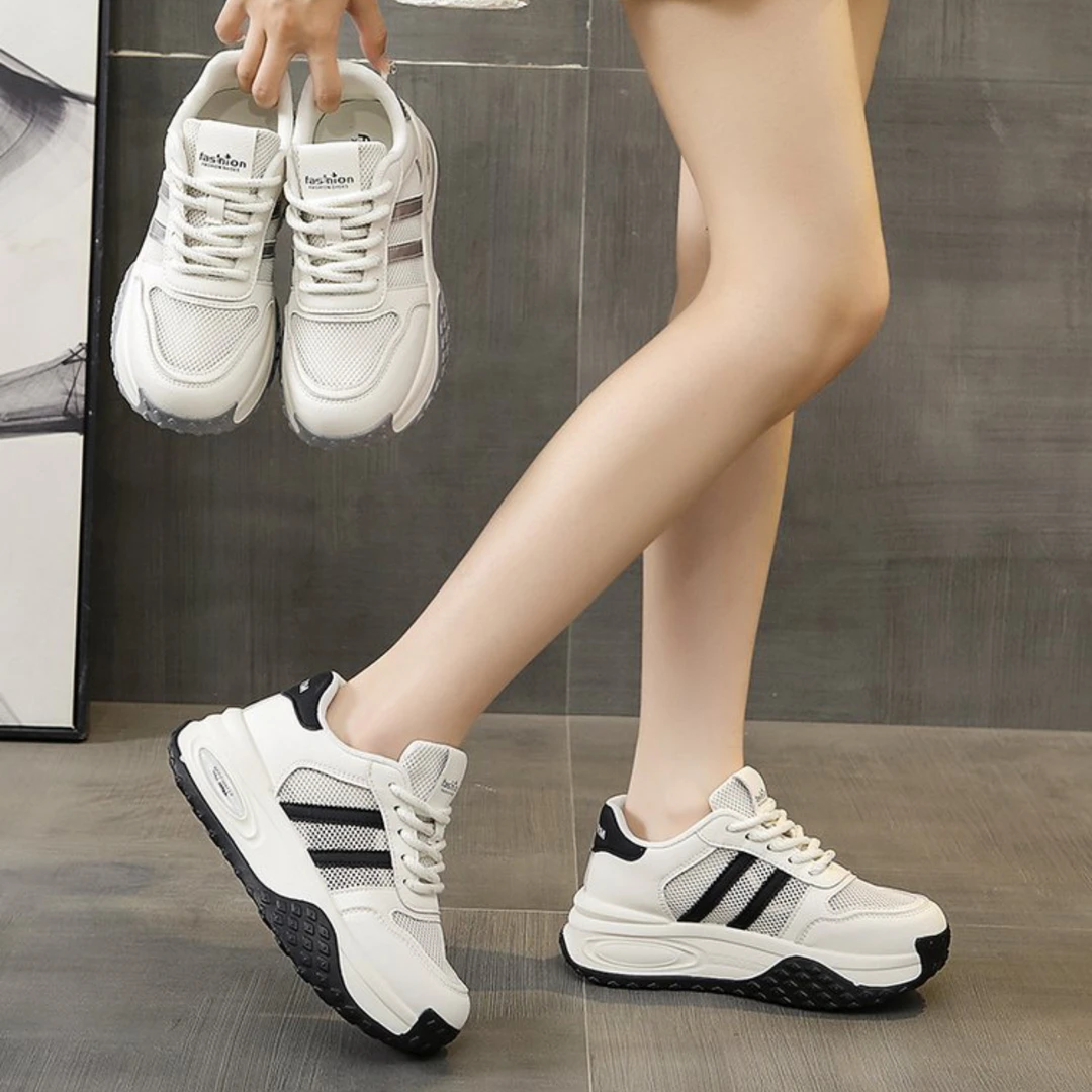 星河 2024春夏季新款厚底百搭韩版ins风透气网面休闲女鞋8886