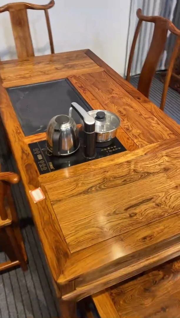 【闪购商品】黄花梨根雕茶桌六件套