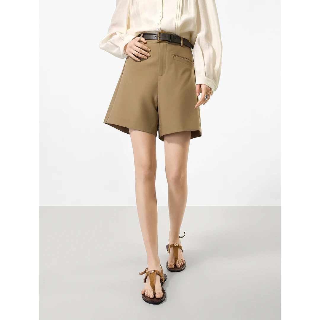 1026贝茜妮法式复古高腰短裤女新款时尚宽松休闲气质裤子