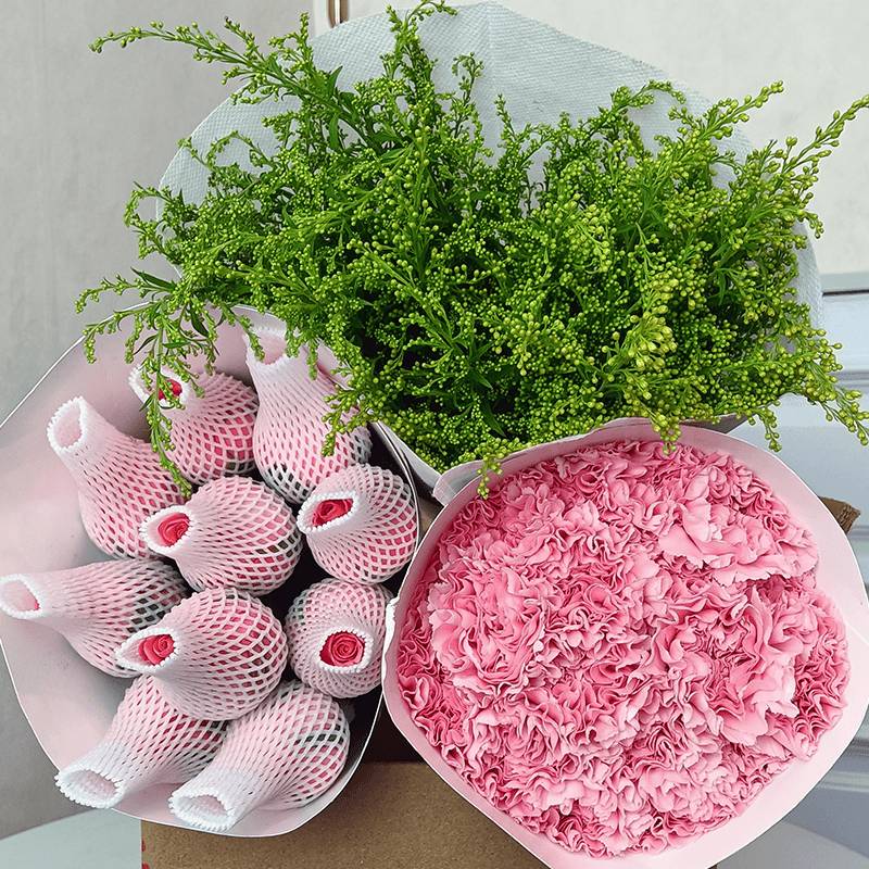 【粉玫瑰套餐】玫瑰多头玫瑰橙芭比向日葵洋桔梗/小雏菊配草水养花