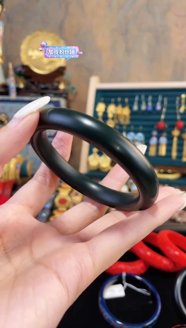 【闪购商品】非遗绝技素漆镯子墨绿