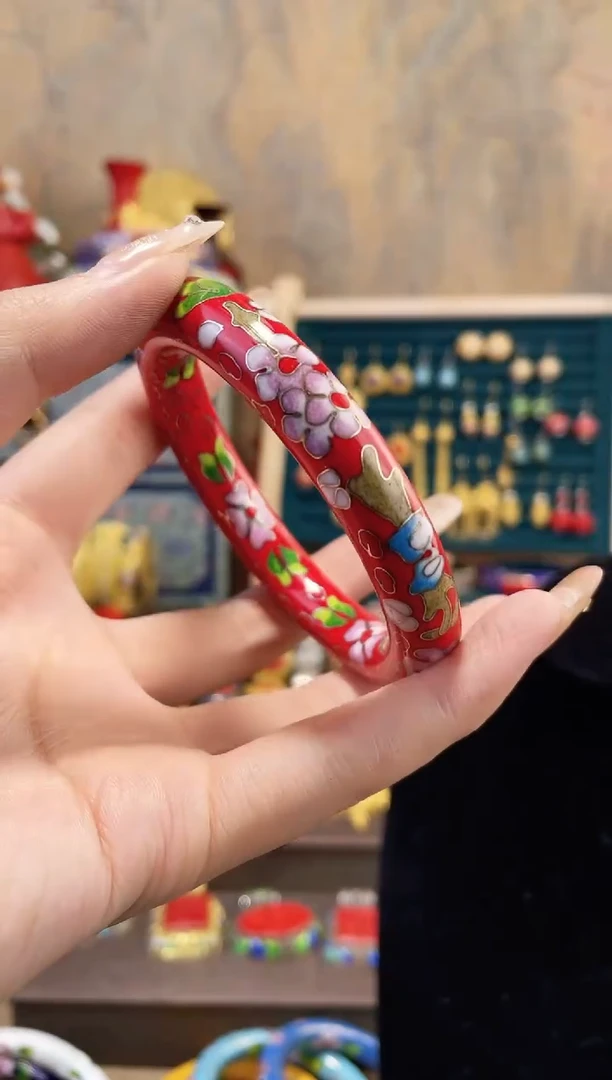 【闪购商品】非遗景泰蓝镯子红色