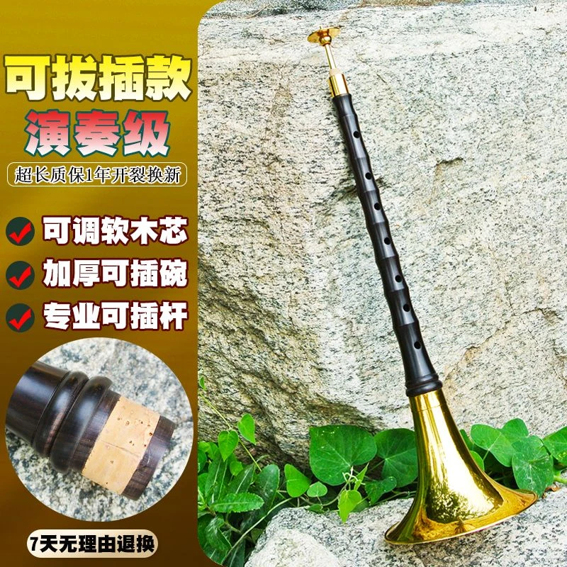 创新插拔式专业级唢呐乐器正宗降b调新手d调唢呐可调节芯子加厚碗