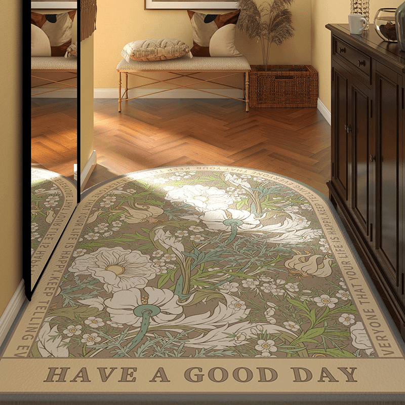 法式浪漫入户门地垫进门耐脏皮革地垫玄关可剪裁脚垫防油防水垫子