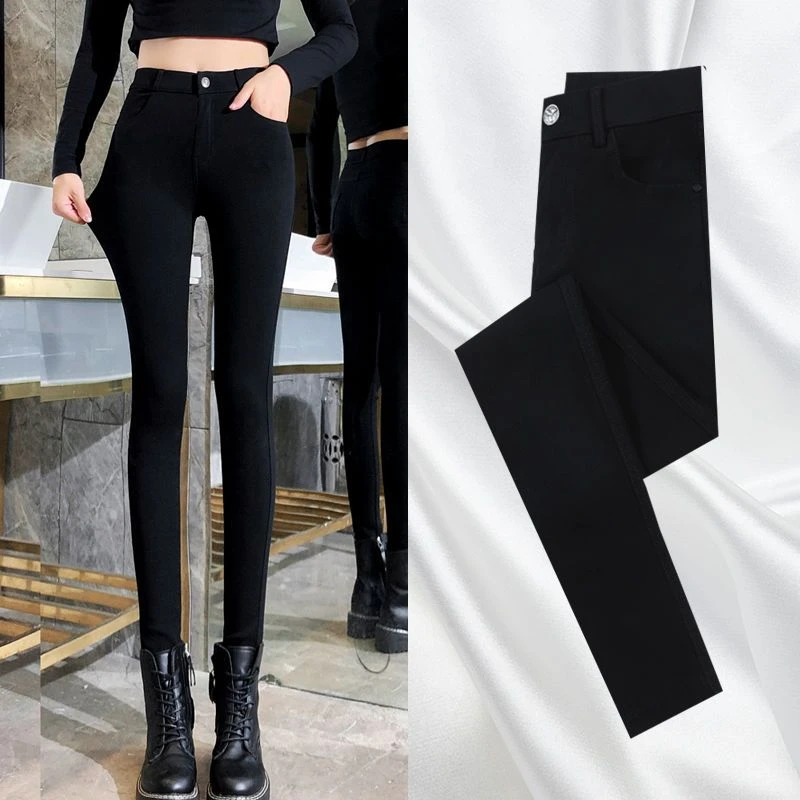 黑色打底裤女外穿秋冬季高腰弹力紧身裤百搭小脚裤修身显瘦魔术裤