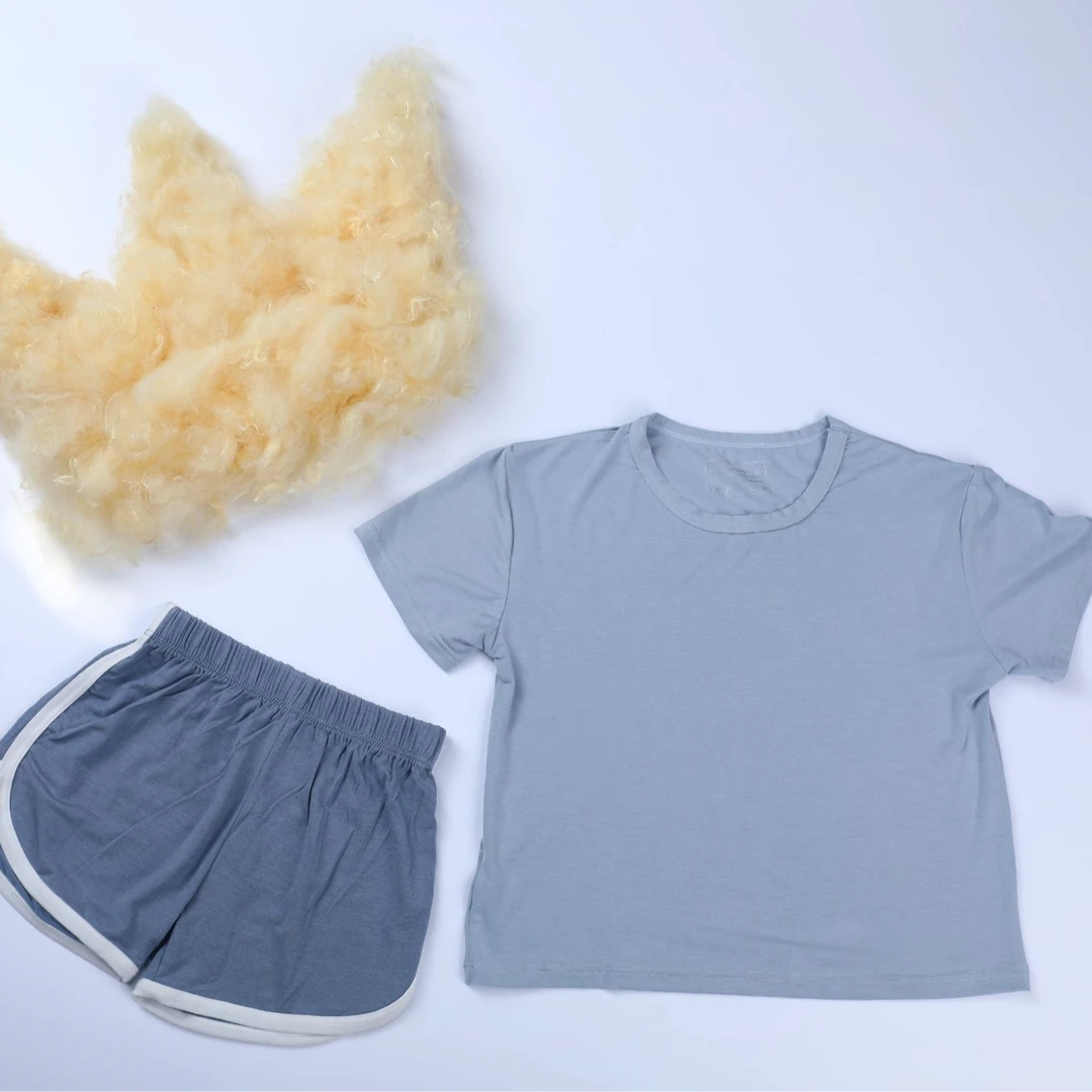 衣食同源微瑕儿童大豆蛋白夏季女童T恤家居服短袖短裤童装休闲