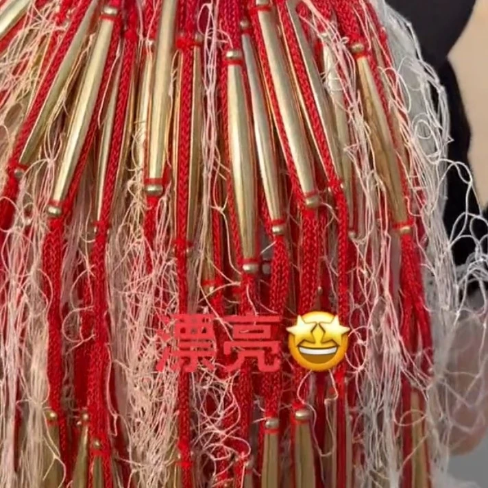 八编双扣铜坠3指4指网眼手撒网手抛网老式旋网传统撒网纯手工编织