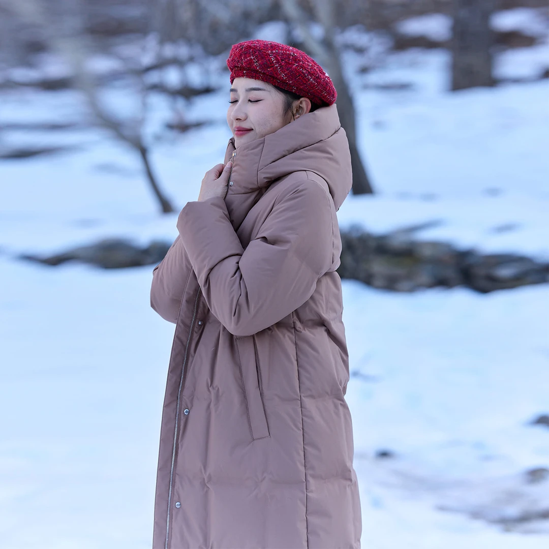 波司登泡芙新款冬季爆款女时尚休闲长款鹅绒保暖羽绒服B3