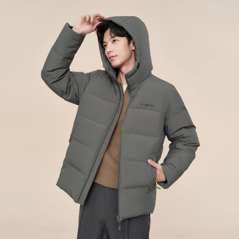 中国好羽绒2024冬季新款男短款经典休闲羽绒服B40145103