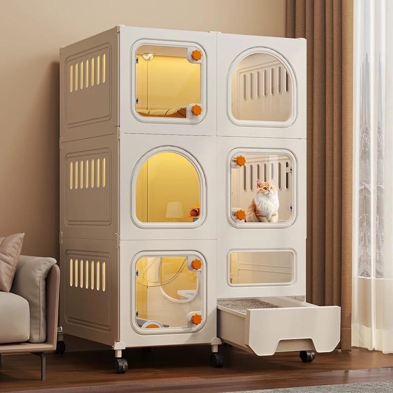 猫别墅家用室内猫柜猫咪笼子猫窝带猫厕所一体一室一厅一卫猫空笼
