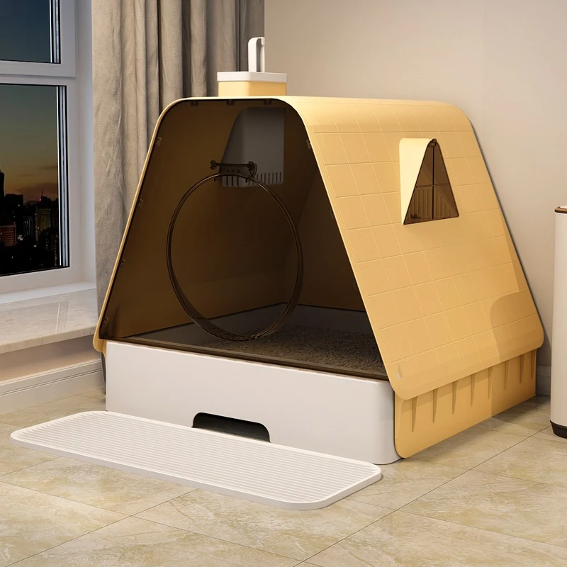 隔臭全封闭超大号防臭特大号猫咪猫厕所抽屉式猫屎盆防外溅带砂