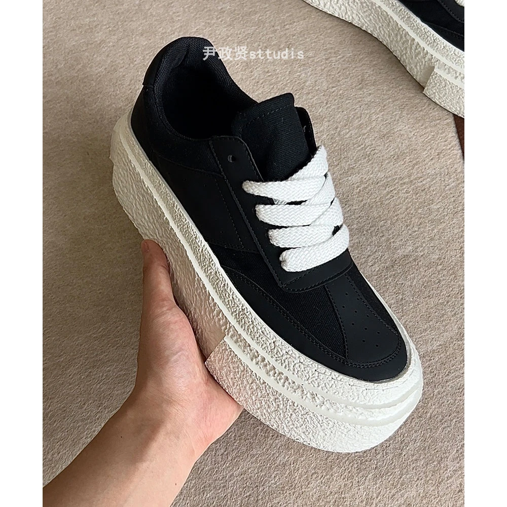 尹政贤24年新款小众原创时尚春季纯色厚底板鞋男低帮学生透气潮鞋