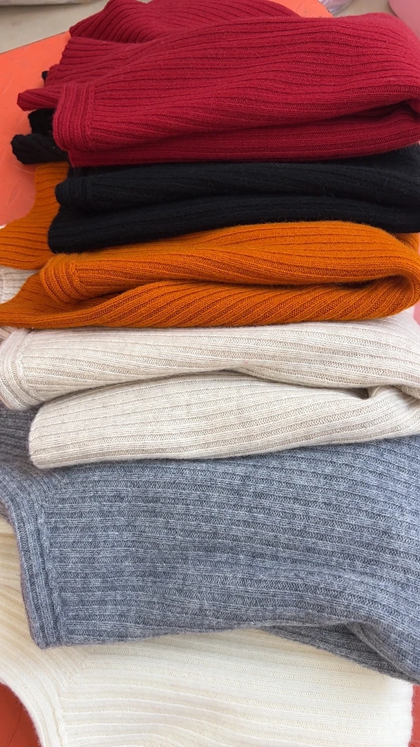 竖坑条高领加厚打底毛衣2.0