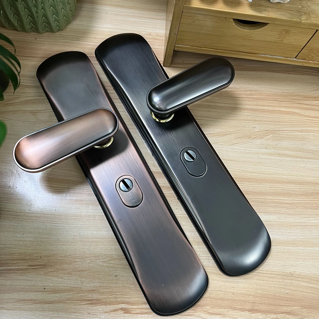 （拍一发十）防盗门拉手双拉簧结构001左右互换红古灰色拉手加衬