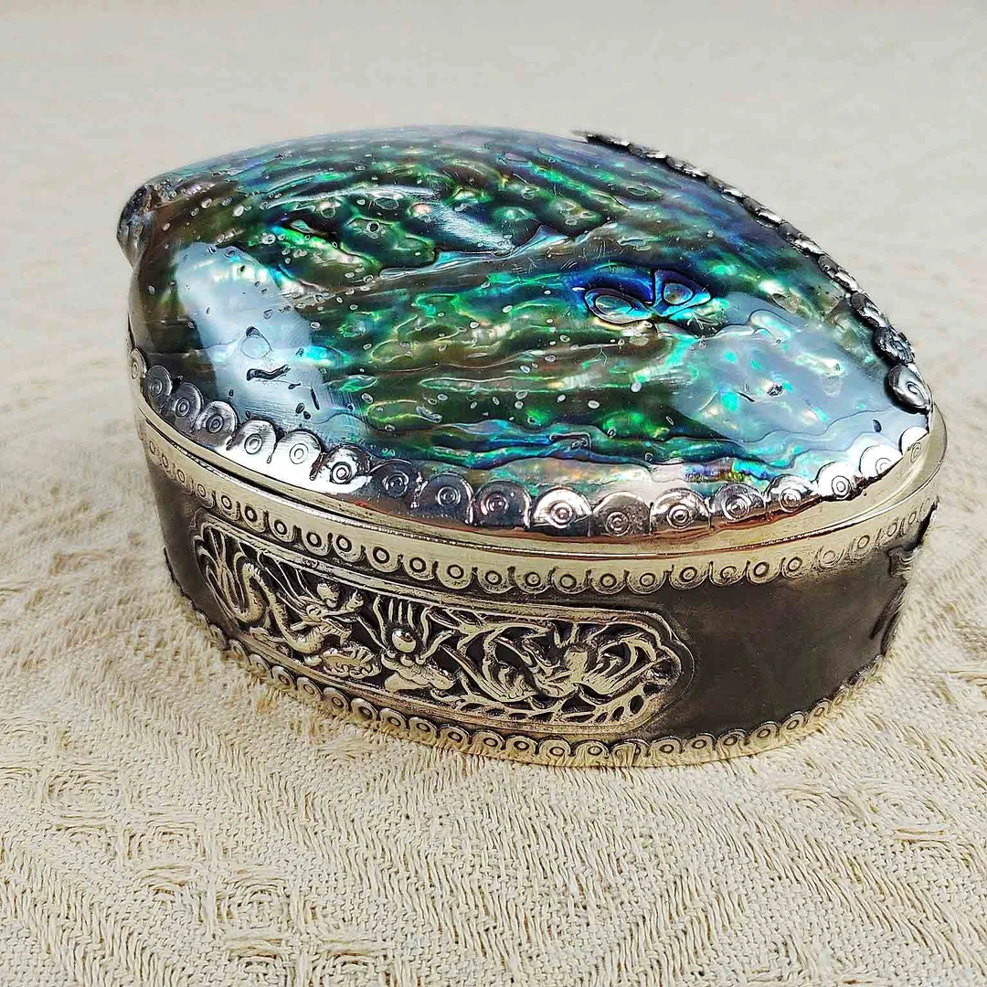 鲍鱼壳首饰收纳盒复古