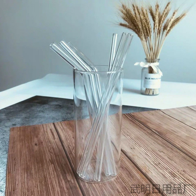 吸管耐热玻璃可重复高硼硅防口红透明奶茶成人孕妇饮料送刷批发