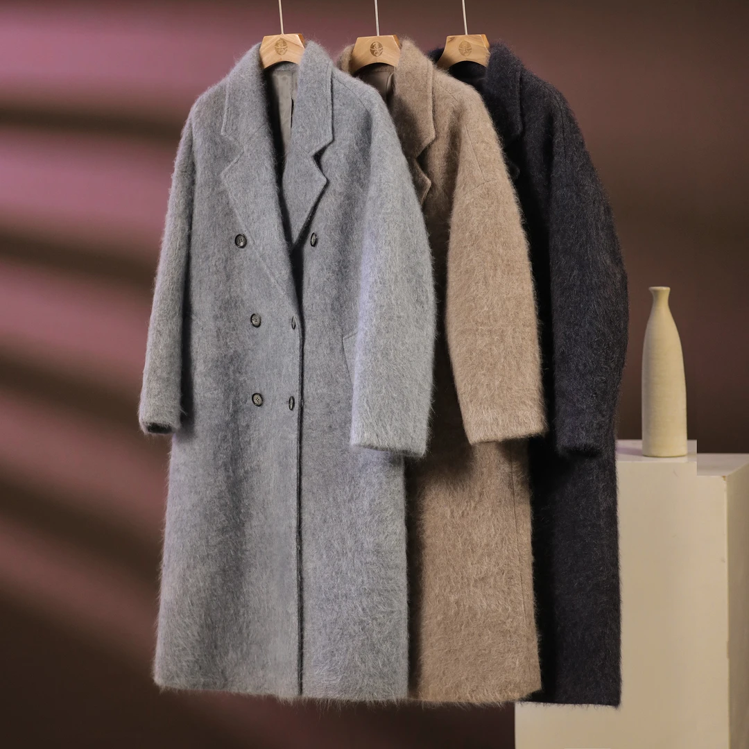 真贝【飘柔梭织大衣】喜歌羊绒 100山羊绒 女士羊绒飘柔大衣 7409