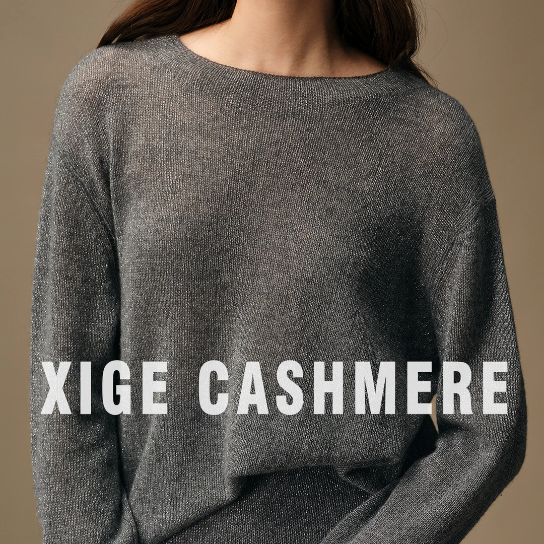 烟花 喜歌 女士时尚宽松长袖简约上衣圆领针织衫 7506