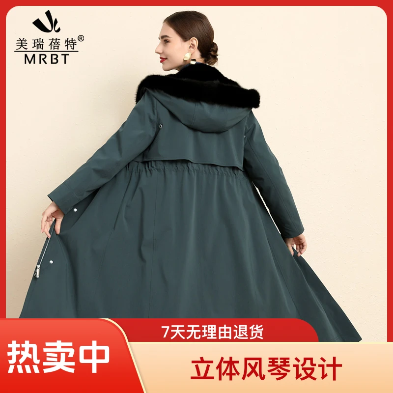 貂皮大衣女年轻款时尚整貂内胆保暖进口水貂毛中长款可拆卸皮草