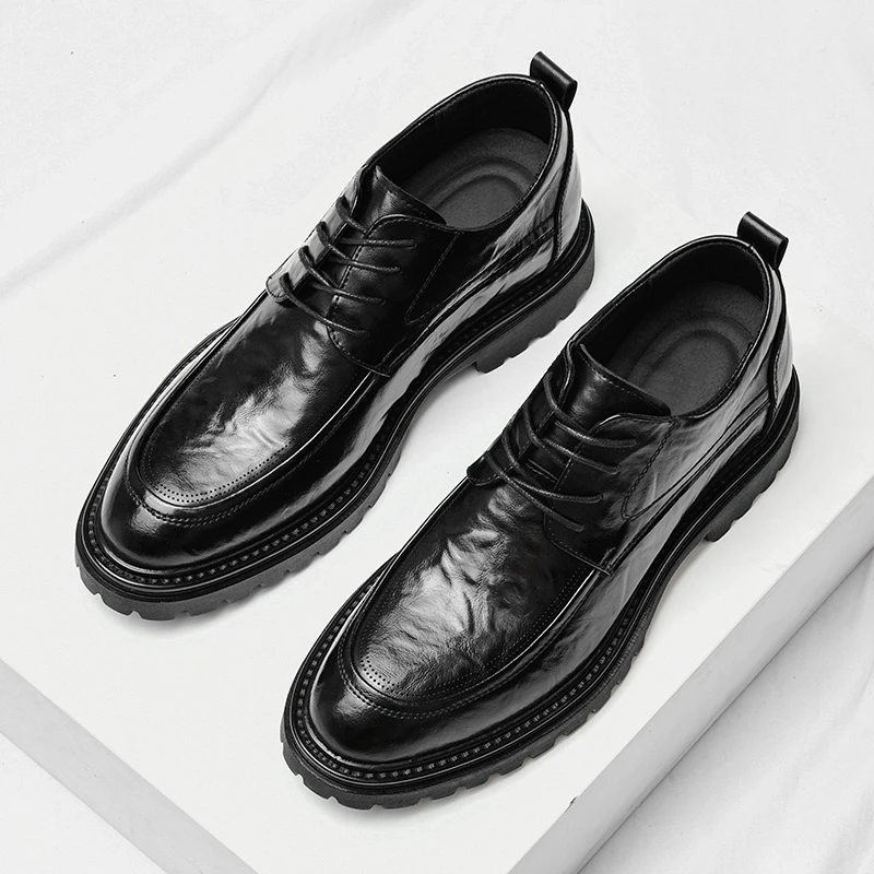 7739皮鞋男内增高7cm新款男士休闲商务正装英伦风软底百搭耐磨鞋