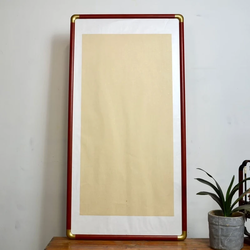 120*60仿铜实木画框 有机玻璃 龙骨背板 国画装裱适配