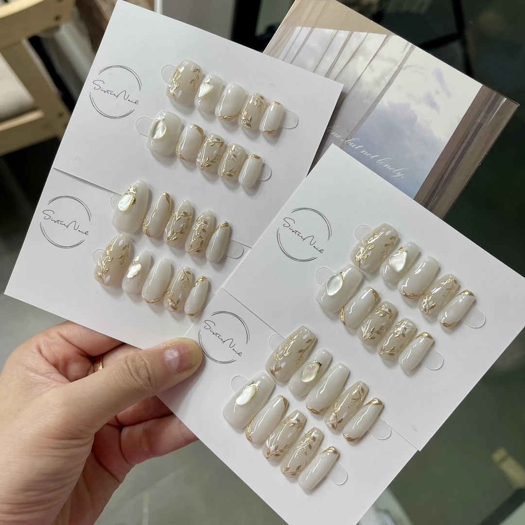 SISTER姐妹 月桂树下 高定美甲ins手绘晕染手工穿戴甲显白夏季