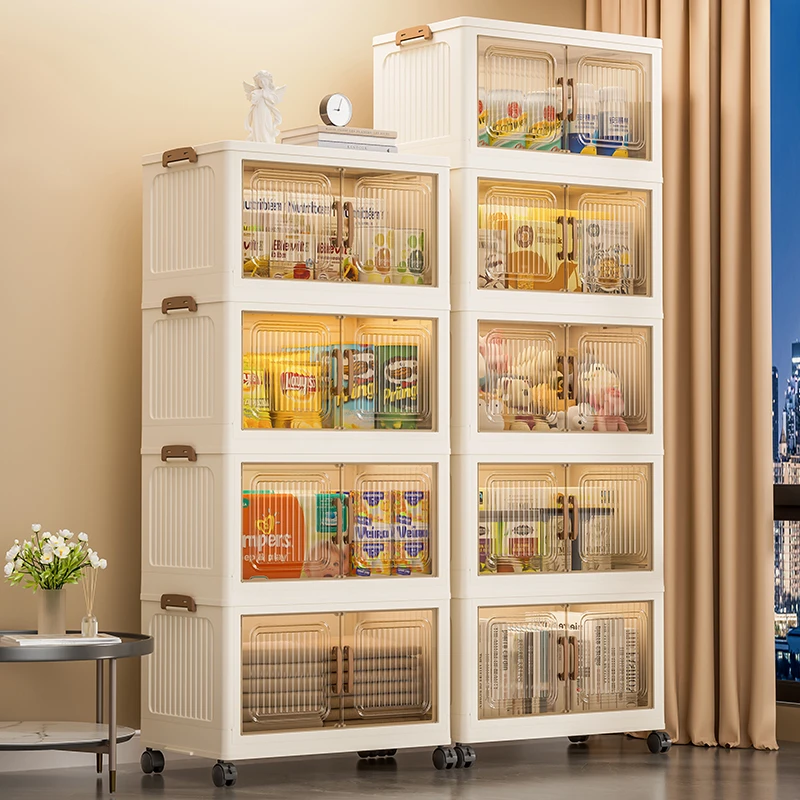 面宽68cm免安装折叠柜加厚家用双开门收纳柜玩具整理专用柜大人